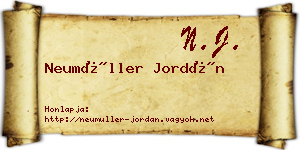Neumüller Jordán névjegykártya